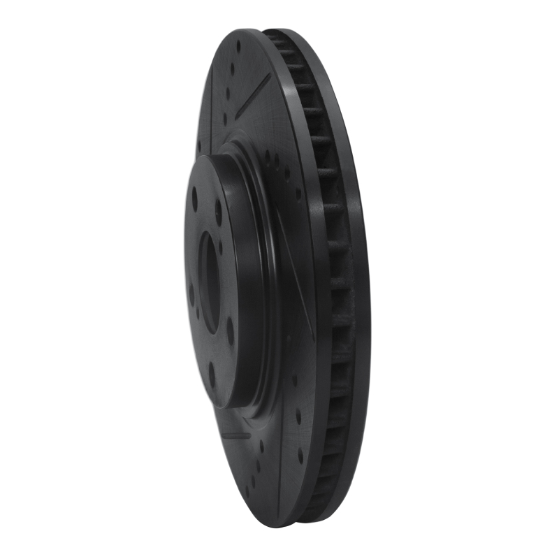 Lexus ES330 Brake Rotor (1) - Front Left - R1 Concepts - Drilled & Slotted - Black - `99-`07